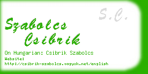 szabolcs csibrik business card